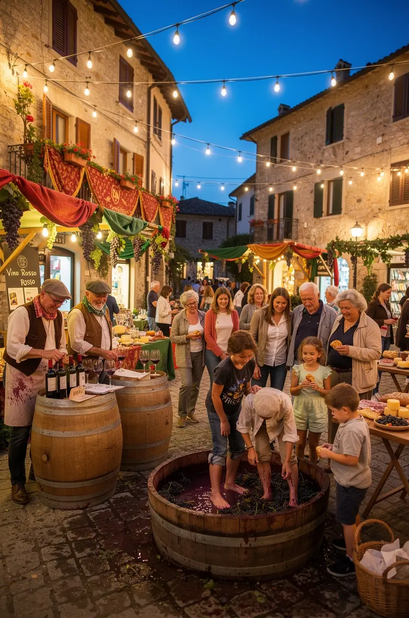 Traditional market bustling with local vendors and performers